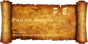Paulics Beatrix névjegykártya